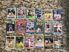 Rickey Henderson Oakland A’s Yankees Card Lot Topps Baseball Cards OLD HOF