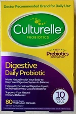 Culturelle Digestive Health Probiotic, 80 Vegetarian Capsules 08/2026