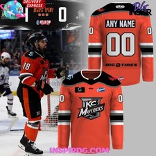 1Kansas City 1Mavericks 2025 Kelly Cup Playoffs Official Hockey Jersey