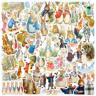55pcs Peter Rabbit Stickers Aesthetic Waterproof Rubbit 
