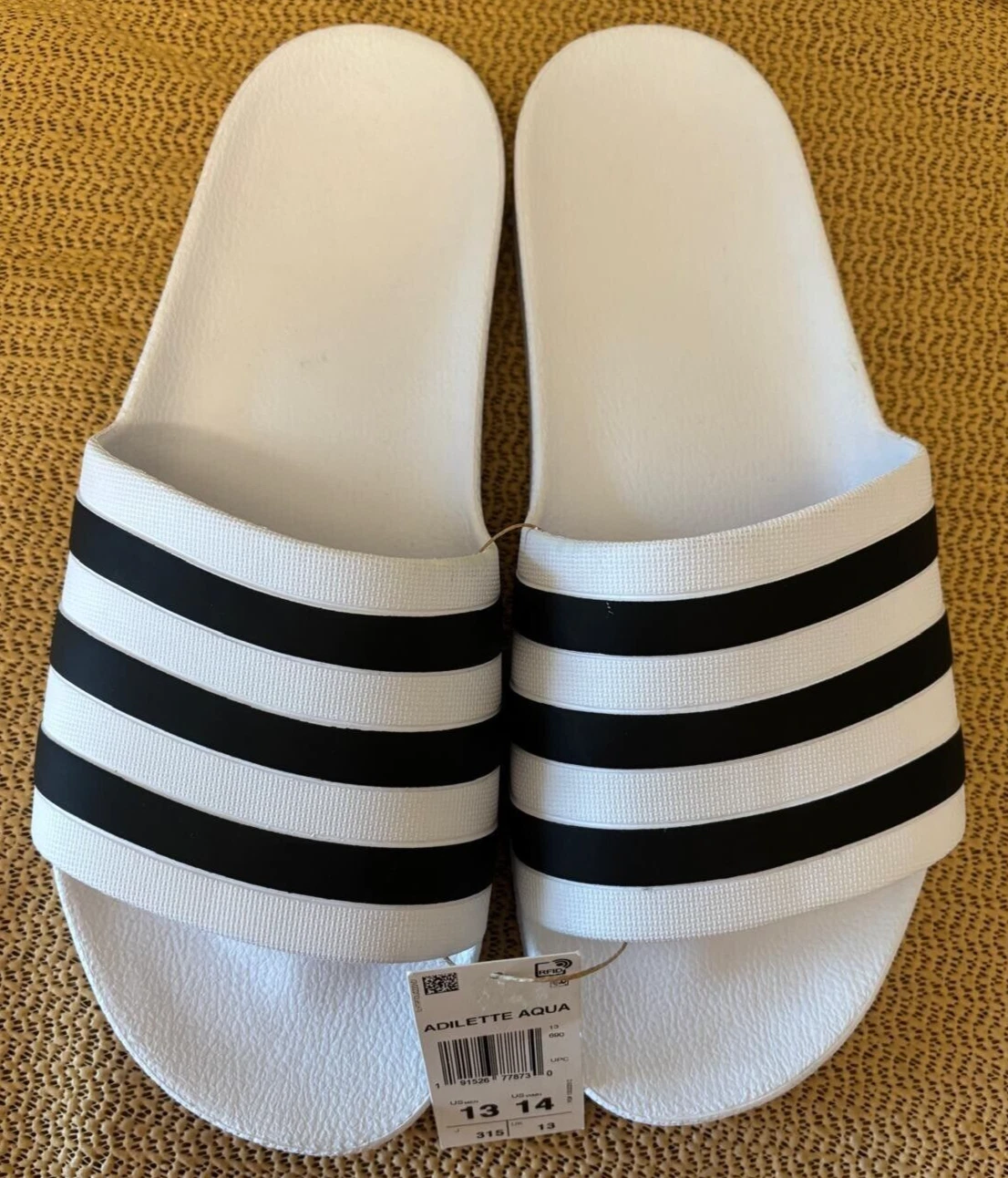 Adidas Slides Adilette Doccia Cloudfoam Bianco Taglia Uomo Taglia 13 Nuove con etichette