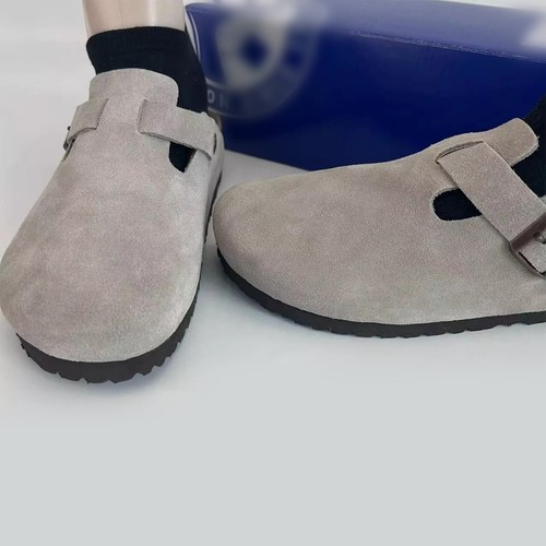 Birkenstock Boston Suede Soft Leather Taupe Women Shoes Narrow Classic 6-8sizeф - Picture 11 of 19
