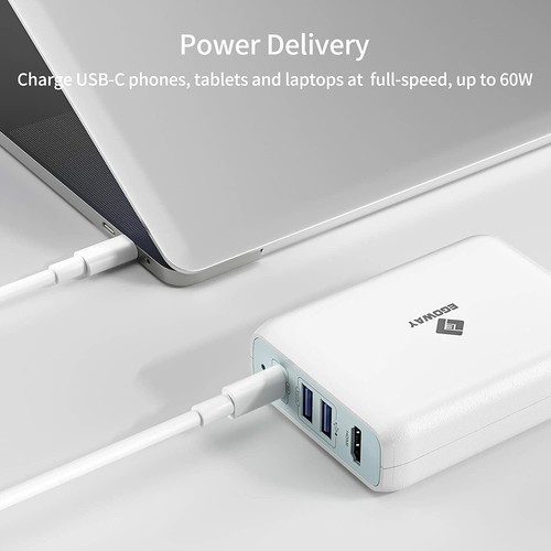 E EGOWAY USB C Hub Caricatore 65W 6 in 1 DOCKING STATION HDMI SD CARD MacBook BoxA - Foto 5 di 7