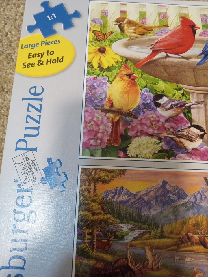 Rompecabezas grandes At the Birdbath Wilderness 2 x 500 nuevos Ravensburger 20x27 804580 Foto 3 de 4