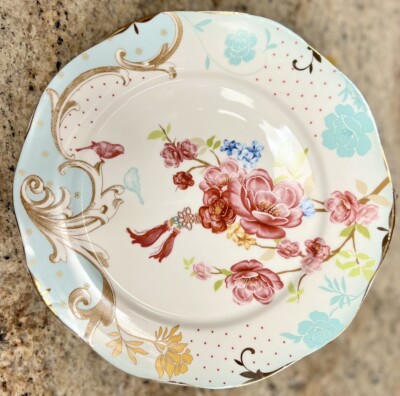 Burleigh Polka Dot & Rose Plate Red Red Calico Butter Pat 12cm