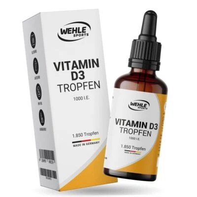 Wehle Sports Vitamin D3 Tropfen 1000 I.E. hochdosiert 50ml 1850 Tropfen
