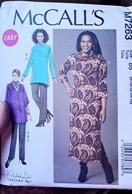 Mccalls Sewing Pattern M7263 UNCUT  Khalial Ali Size 8-16 Excellent Condition 