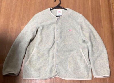 Danton Fleece Collarless Jacket Cardigan color greige size S