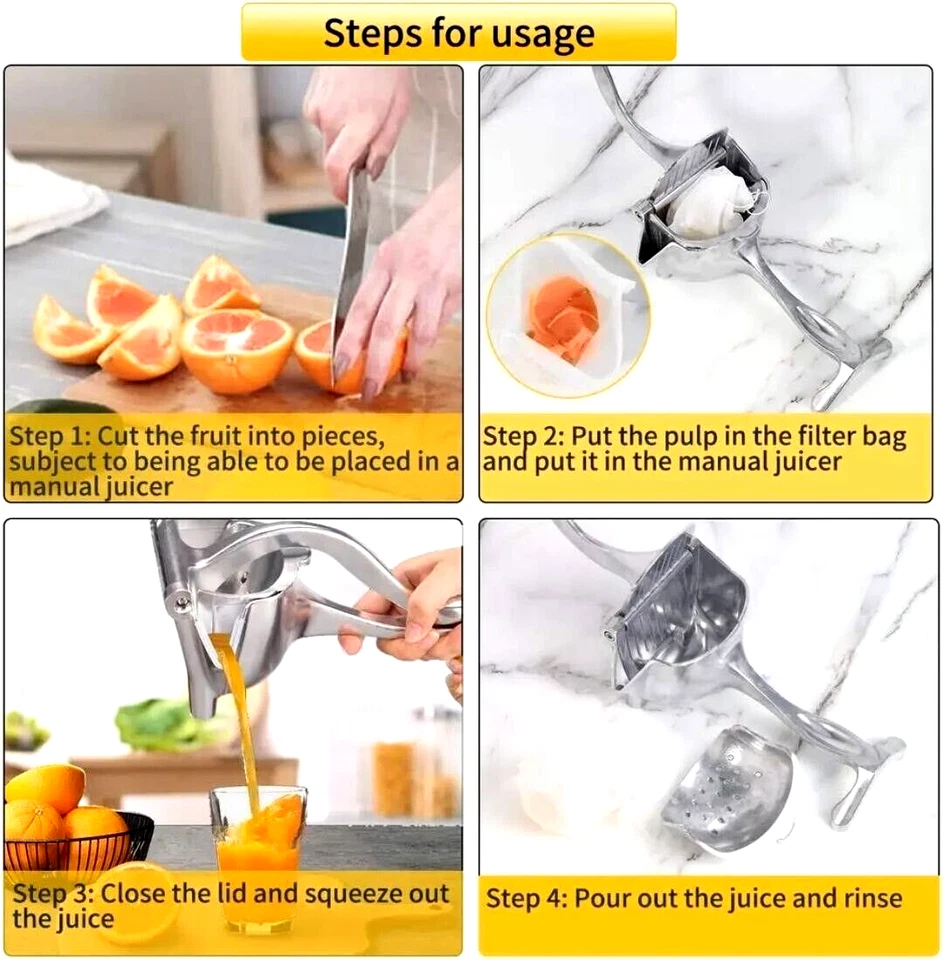 Press & Squeeze Bliss: Aluminum Hand Juicer for Fresh Pomegranate, Orange, Lemon - Image 3 of 4