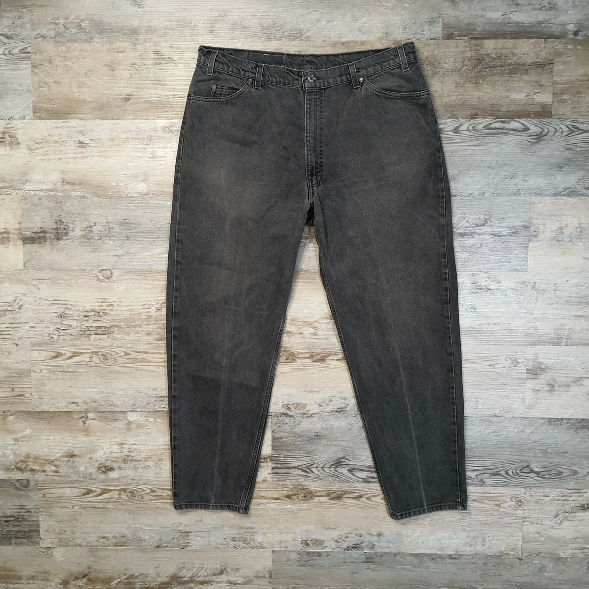 Vintage Levis 560 Orange Tab Loose Fit Jeans Black Made In USA Mens Size 42 X 32