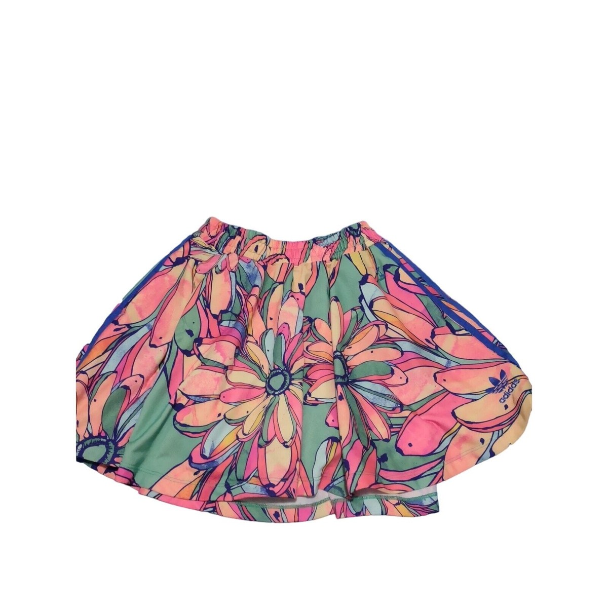 Adidas Bright tropical Brazilian print flared skirt women's XS