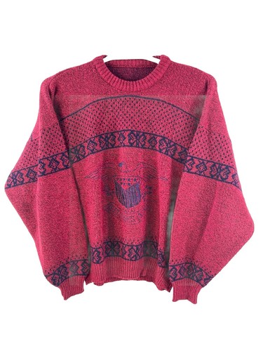 Vintage 70s E Pluribus Unum Sweater Size XL Embroidered Eagle Bicentennial - Picture 4 of 13