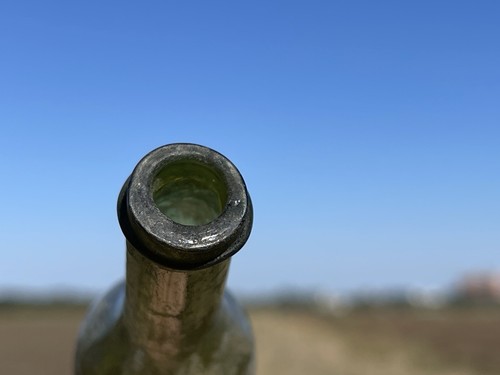 RZADKA antyczna damska butelka wina sprzed 1900 roku, dekoracyjne szkło kolekcjonerskie - Zdjęcie 10 z 11