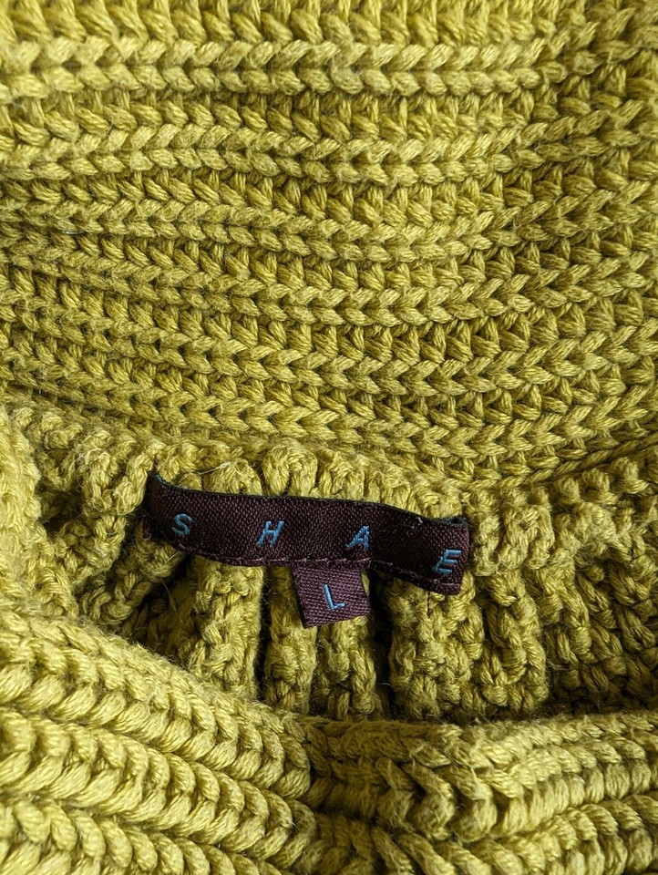 Shae Cap Sleeve sweater, L, Spanish Moss Cotton Knit, Pockets, Open