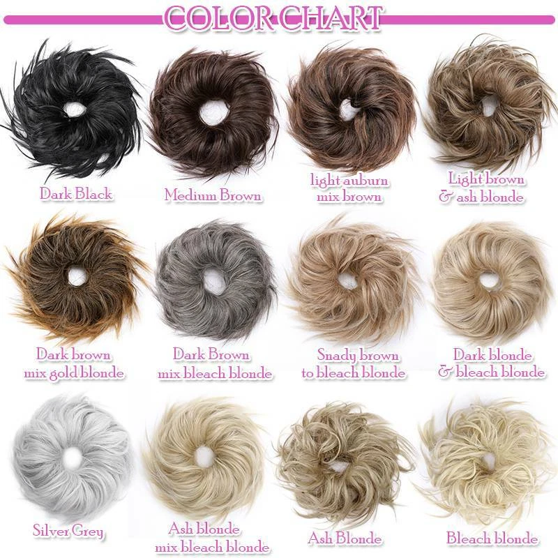 THICK X-LARGE Messy Bun Hair Piece Scrunchie Updo Wrap Hair Extensions as Human - Image 2 of 4