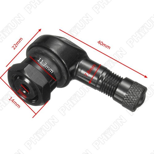 2x Motorcycle 90° Tire Valve Stems Black For Suzuki Yamaha Kawasaki Honda 11.3mm - Picture 3 of 7