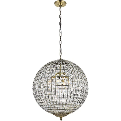 Chandelier Antique Bronze Globe Pendant Light Fixture Dining Room Lighting 24" - Picture 4 of 7