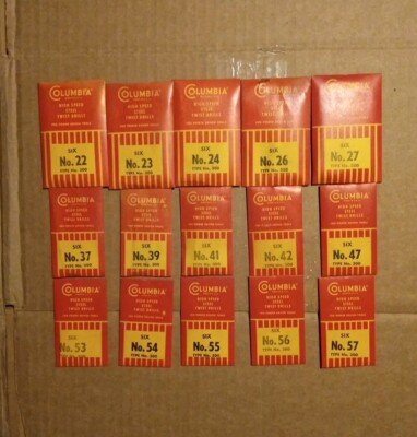COLUMBIA HIGH SPEED STEEL TWIST DRILLS BITS 15 PACK OF 6 - TYPE 300 # 22,23,24..