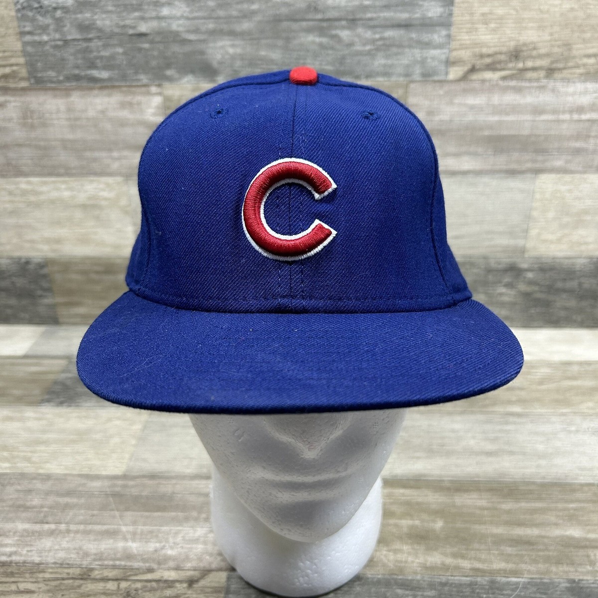 Vintage Chicago Cubs Hat Size Blue 100% Wool New Era Baseball