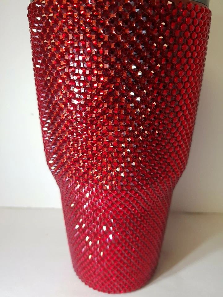 КРАСНЫЙ OZARK TRACK РУЧНОЙ РАБОТЫ БЛЕСТЯЩИЙ БЛЕСТЯЩИЙ 30 унций СТАКАН СИАМ КРАСНЫЙ СВАРОВСКИС - Изображение 3 из 4