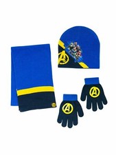 Avengers Hat, Glove, and Scarf One Size Fits Most Boys 3 Piece Set