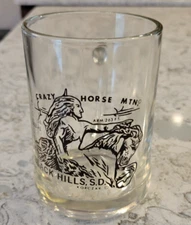 New Crazy Horse Mtn Vintage Black Hills SD USA Clear Beer Coffee Mug Glass Stein