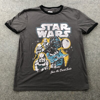Star Wars Shirt Mens Medium Gray Join The Dark Side Darth Vader Storm Troopers