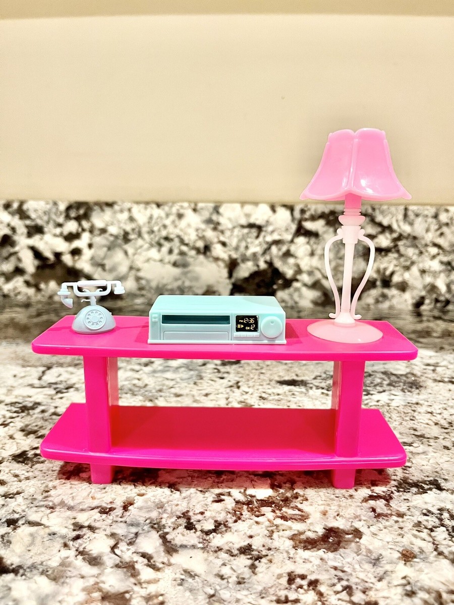 1995 Barbie So Much To Do Living Room Accessories TV Stand VCR