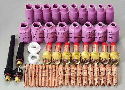 RIVERWELDSTORE TIG KIT & TIG Welding Torch Accessories Consumables FIT WP 17 18 26 Series 51PK