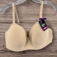 Maidenform Bra Pure Comfort T-Shirt Wireless Nude Beige Size 2XL DM7681