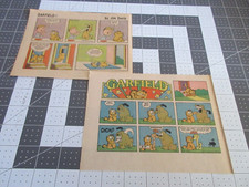 Lot of 2 Garfield by Jim Davis Clipped Strips from Sunday comic supplement 1981