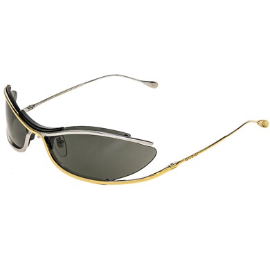 【超美品】GUCCI サングラス GUCCI 1487 Black Silver Gold Metal Designer Mask Gg1487S Unisex