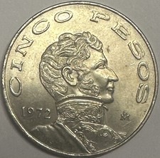 Mexico 🇲🇽 1972 5 Pesos Coin
