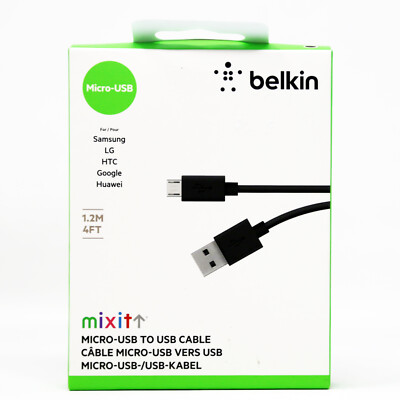 Belkin F2CU012bt04-BLK MIXIT Micro-USB To USB ChargeSync Cable, Brand New!!