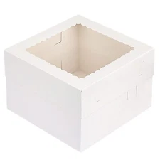 15Pcs Cake Boxes 12x12x8 Inch White Bakery Boxes with Window Cake Containers ...