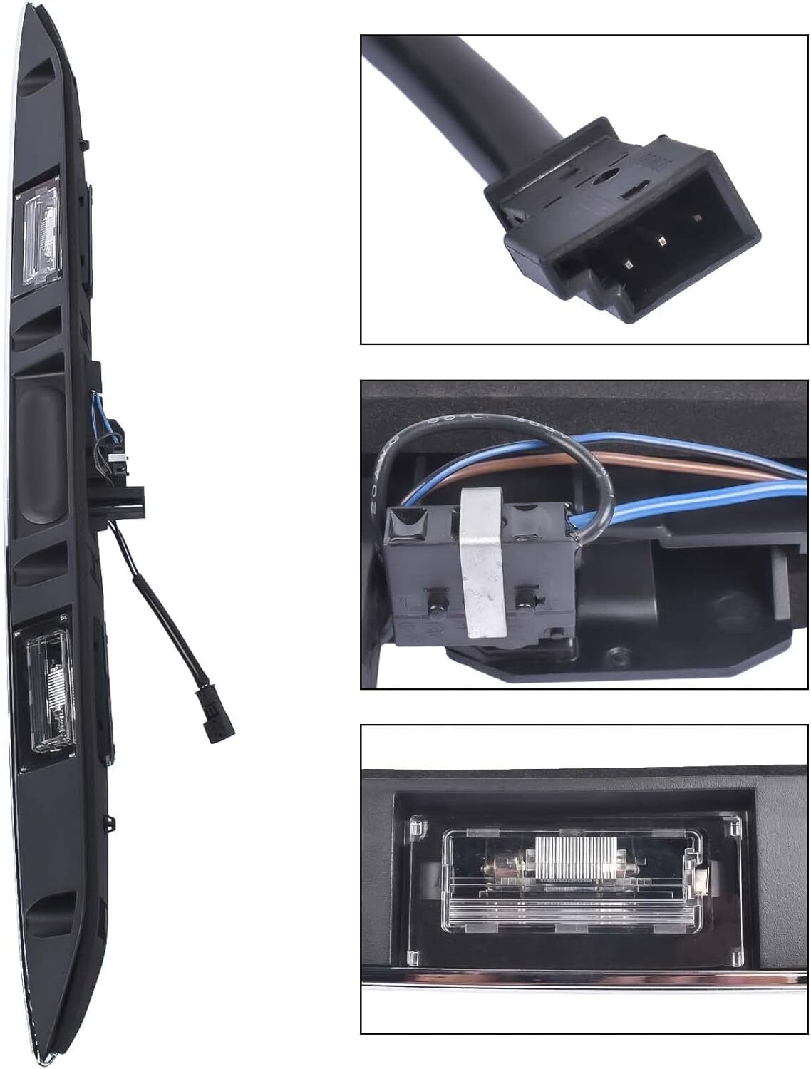 Baguette de coffre Mini R53 en ABS noir avec feux d'immatriculation