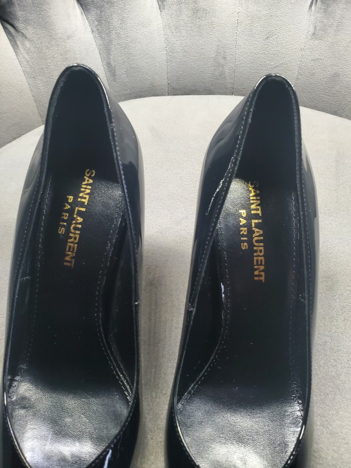 Tacchi in pelle verniciata Ysl Saint Laurent taglia 36