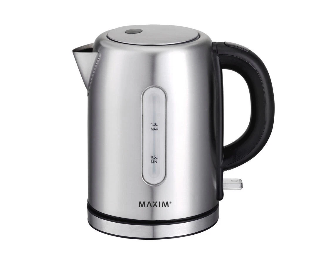 Maxim 1L Small Stainless Steel 1850W - 2200W Electric Cordless Kettle-MKPK1S