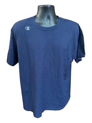 Champion Authentic T Shirt Size:L Short Sleeve Navy Crew