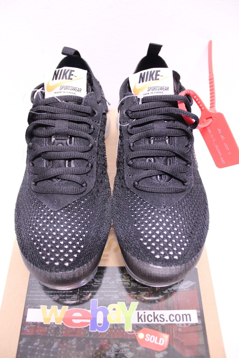 Nike Air x Off White Vapormax Black Sneakers Boy's Size Men's 4-7