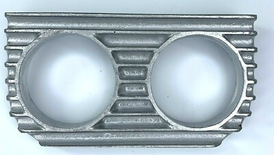 Finned Under Dash Gauge Panel (Unpolished Cast Aluminum Double 2) MADE IN USA