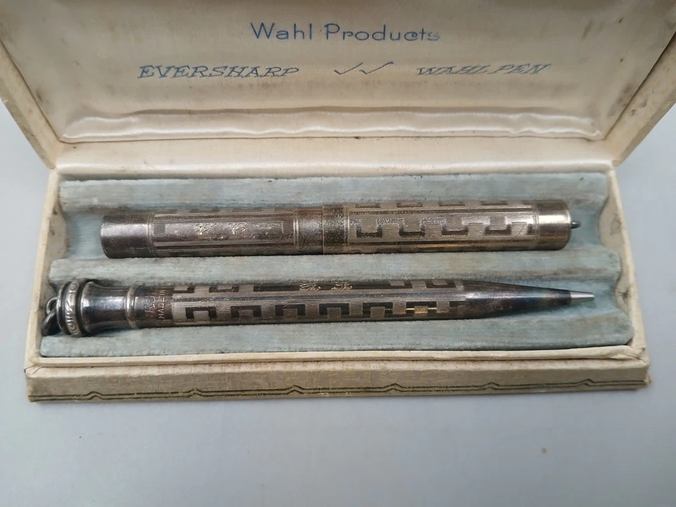 Antiguo bolígrafo Wahl de plata esterlina Eversharp y lápiz mecánico con estuche original Foto 2 de 4