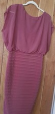 Mint Velvet Dress Size 16 Dusty Pink NEW WITH TAGS Full Zip Back Detail Midi