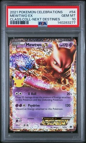 2021 POKEMON CELEBRATIONS CLASSIC COLL #54 MEWTWO EX PSA 10