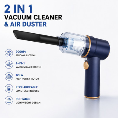 KMM Handheld Car Vacuum Cleaner, 9000Pa Vacuum Cleaner and Air Duster, 120W High