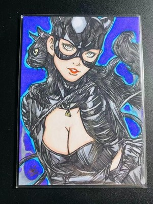 eddie.psd Studio DC Catwoman 1/1 Origin Sketch Card 1of1 by AG