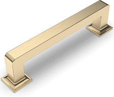 Amerdeco 10 Pack Brushed Brass Cabinet Pulls 3 Inch 76MM Hole Centers Kitchen C