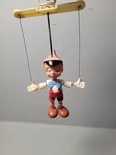 Vintage 4 1/2" Plastic Pinocchio String Puppet Marionette Walt Disney Prod.