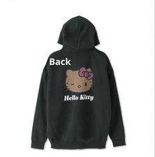 m28 Hello Kitty Women's Black Hoodie M Size Vintage Used Japan Anime Game Colle