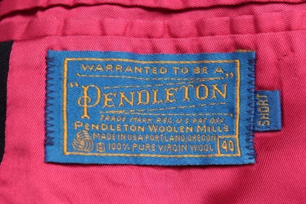Pendleton 80s Wool Jacket Navy Blue Two-Button Sh… - image 3